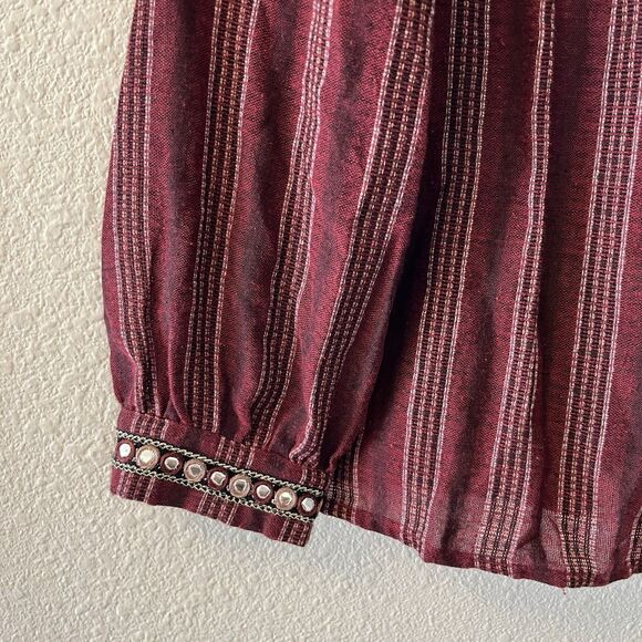 Lulumari Womens Peasant Top Small Embroidered Jeweled Boho Hippie Fairy Festival - Picture 7 of 16